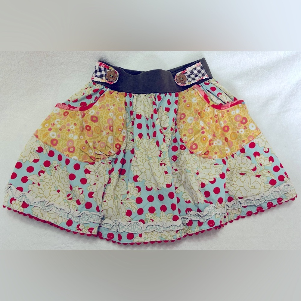 Matilda Jane girls size 6 Colorful Polka Dot floral Seredipity Skirt - Picture 1 of 5